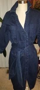Denim dress with belt